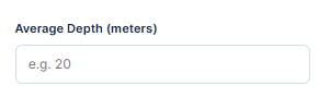 Entering average scuba dive depth in the SAC calculator for accurate air consumption estimation