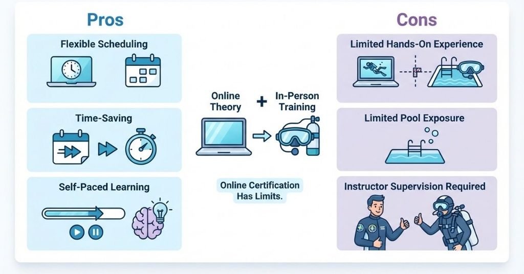 Pros and cons of online scuba certification