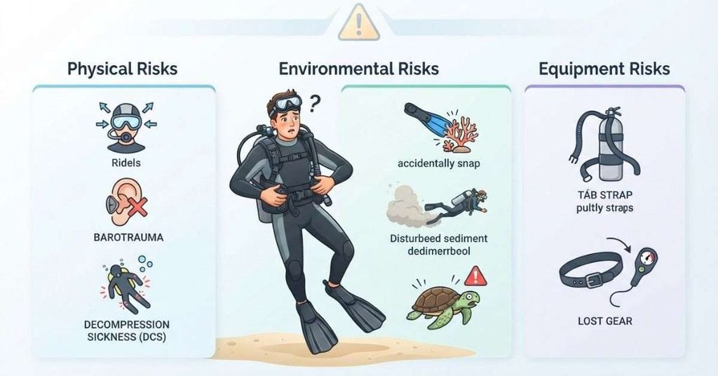 risks of scuba diving without training physical environmental and equipment hazards