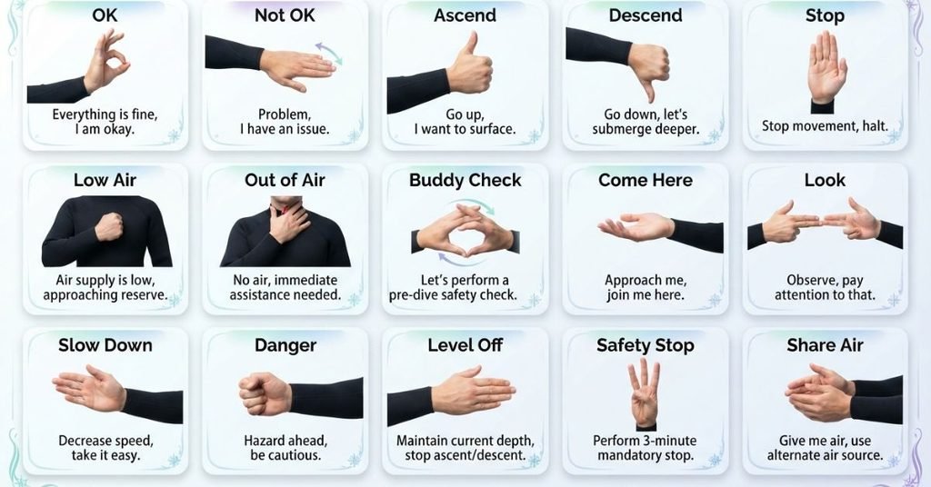 15 scuba diving hand signals with meanings for beginner divers